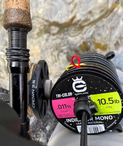 Cortland Indicator Mono Leader Material Fly Fishing - color: Tri-Color (Chartreuse/Black/Pink), size: 0.012" / 11.8 lb