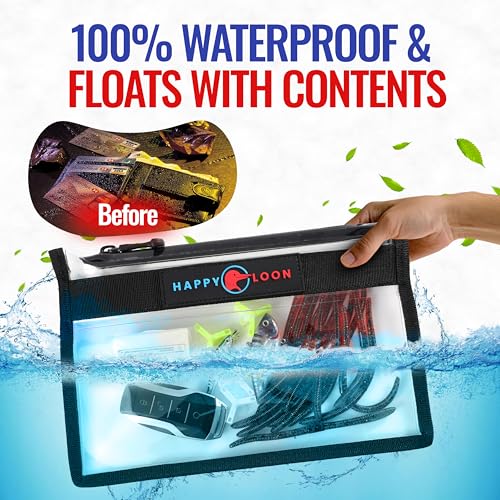 Elite True Waterproof Fishing Floating Tackle Bag Set - 2 Medium | 100% Submersible Dry Bags, Floats with Lure & Bait, Scuba-Grade Zipper, PVC-Free, Tethering Loop