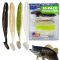 Charlie's Worms Bass Lures Freshwater Fishing Lure - Scented Artificial Softbait for Freshwater & Saltwater Bass Fishing, Swimbait, Softbait - style: Super Zipper Dipper (20-piece)