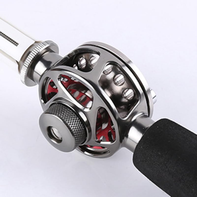 BESPORTBLE Automatic Fishing Line Spooler Machine, Portable Reel Winder Tool for Spinning, Baitcasting, and Low-Profile Reels, Adjustable Magnetic Knob and Star Shape Spanner, Black Metal