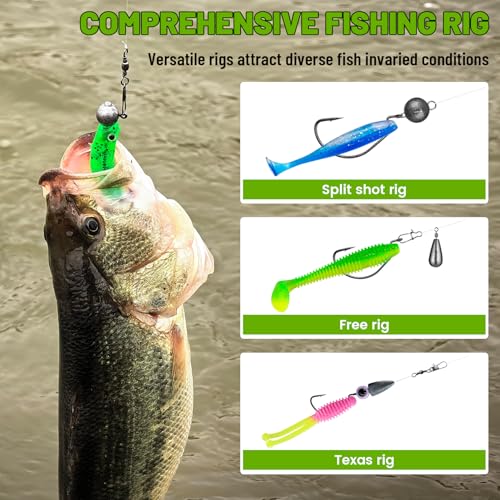 Fishing Accessories Kit Organized Fishing Tackle Box Included Hooks, Sinkers Weights, Rubber Bobber, Jigs, Beads, Swivels Snaps, Fishing Gear Kit - color: 306pcs