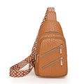 SENDEFN Small Sling Bag Crossbody Bags for Women Vegan Leather Cell Phone Cross Body Purse Fanny Packs Chest Bag for Women - color: B-brown