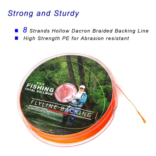 Raprance 20lb/30lb Braided Polyester Fly Fishing Dacron Fly Line for Trout, Bass, Salmon, Saltwater, Pike