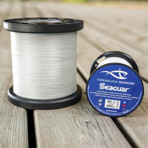Seaguar Threadlock Braided Fishing Line, Low Visibility White, Multiple Sizes - size: 80lbs/2500yds