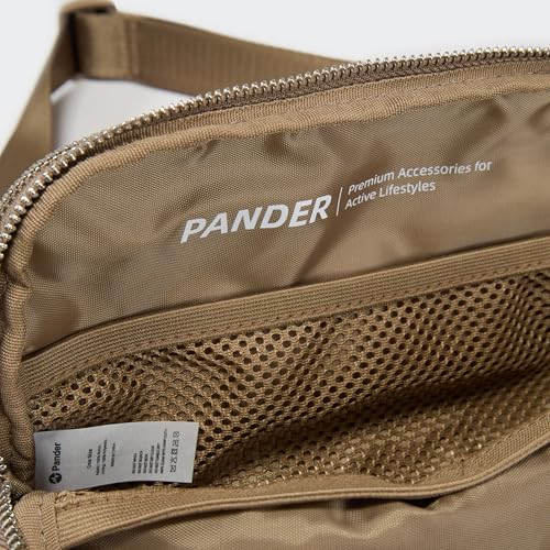 Pander Everywhere Belt Bag for Women, 5 Zipper Pockets Nylon Crossbody Fanny Pack Purse (Gray Brown) - color: Gray Brown