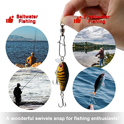 FishTrip Snap Swivels 30Pack Ball Bearing Fishing Swivels Saltwater 0#-10# Duo Lock Barrel swivels Fishing Clips Swivels Fishing Tackle - size: Size2 (45lbs) 30pcs