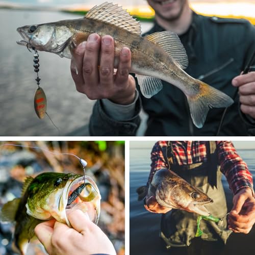 329PCS Fishing Lures Kit Bass Fishing Tackle Box with Tackle Included Fishing Gear Accessories Set with Soft Lure, Pliers, Hooks, Spoons, Jigs, Swivels, Frog, Weights Freshwater&Saltwater Gift Choice