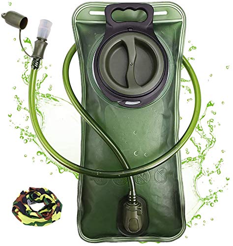 Hydration Bladder, 1.5-2-3L Water Bladder for Hiking Backpack, BPA-Free Leak Proof Water Reservoir Storage Bag, Water Pouch Hydration Pack for Camping Cycling Running - color: 2L Water Bladder - Military Green