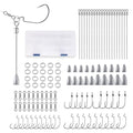 Dr.Fish Punch Shot Rig Kit, EWG & Flipping Hooks Tokyo Style Lure Making Kit Bass Fishing Hook Rig Freshwater Bullet Sinker - color: Punch Shot Rig Kit(30 Hooks, 20 Sinkers/Wires/Swivels/Rings)