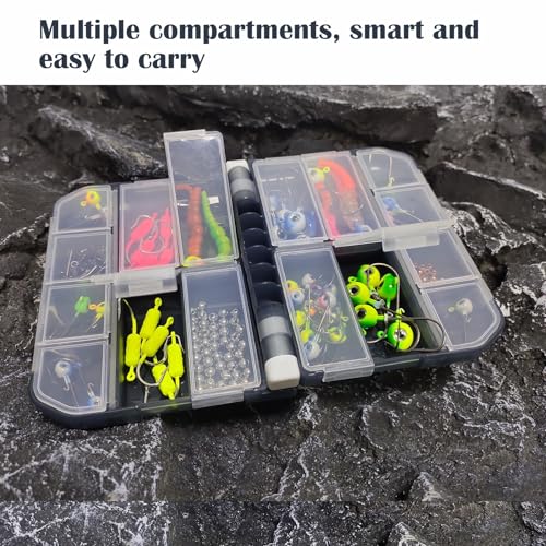 2PC-Aventik Fishing Tackle Box Utility Boxes Plastic Case Storage Organizer Box Fishing Tackle Storage (HOOK BOX-0701B) - style: HOOK BOX-0701B