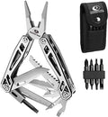 MOSSY OAK Multitool, 21-in-1 Stainless Steel Pocket Knife with Screwdriver Sleeve, Self-locking Pliers with Sheath-Perfect for Outdoor, Survival, Camping, Hiking, Simple Repair - color: 21-in-1, Silver