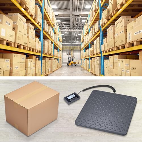 THINKSCALE Shipping Scale 440lb, 10g High Accuracy Postal Scale Packages, Integrated One-Piece Platform, Small Business & Warehouse, Battery & AC Adapter Included - color: Plastic Gray