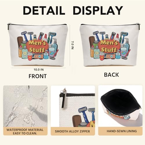 JIUWEIHU Men's Stuff Makeup Bag, Funny Grooming Cosmetic Bags Travel Organizer Bag Zipper Pouch, Christmas Birthday Gifts for Friend, Skincare Organizer Gift for Him - color: Multicolor 0059