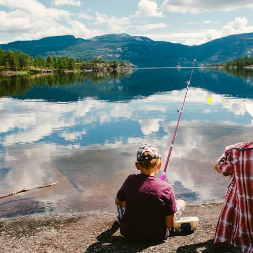 Kids Fishing Pole, Telescopic Fishing Rod, Toddler Collapsible Fishing Rod and Reel Combo with Tackle Box, Fishing Line, Bobber, and Soft Lures for Boy, Girl, Youth, Beginner, Over 4 Years Old - color: pink