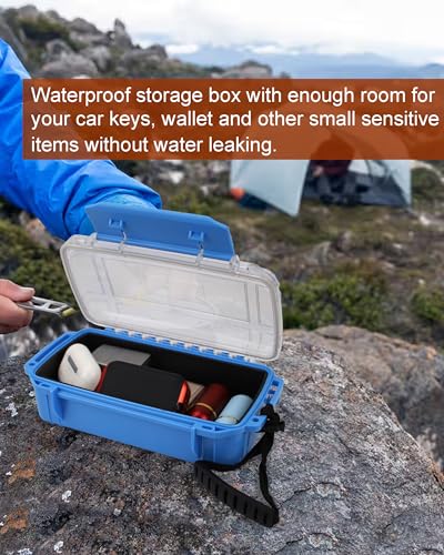 Waterproof Dry Box Waterproof Storge Container Small Water Proof Drybox for Kayaking Boat Dry Box Blue Protective Case, 8.5" L x 5" W x 2.8" H