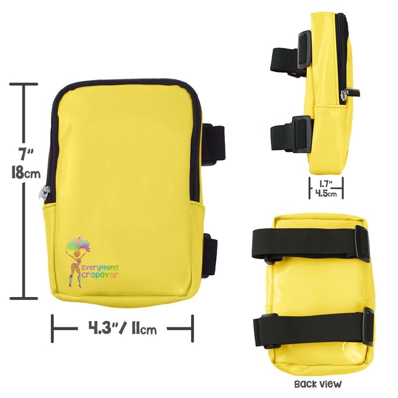 Glossy Thigh Bag | Leg Harness for Women | Outdoor Leg Pouch | Carnival Hiking Travel Fanny Pack with Adjustable Straps | Yellow - color: Yellow