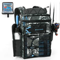 Calamus GearMaster Tackle Backpack with Bait Binder, Large Lightweight Water-Resistant Fishing Bag, Rod Holders, Food Storage - color: Black Camo