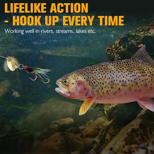 Dovesun Fly Fishing Lures Fly Fishing Flies Wet Fishing Flies Fishing Lures Fishing Spinner for Bass Sunfish Pike Trout 5PCS/10PCS - color: Tandem-5pcs, size: Hook Size 14#
