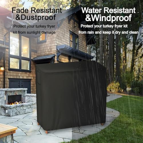 Turkey Fryer Cover, Waterproof Crawfish Boiler Cover for CreoleFeast CFB1001A 90 QT,Protective Covers for Crawfish Seafood Boiler-47 D x 34" W x 34" H - size: 47" D x 34" W x 34" H