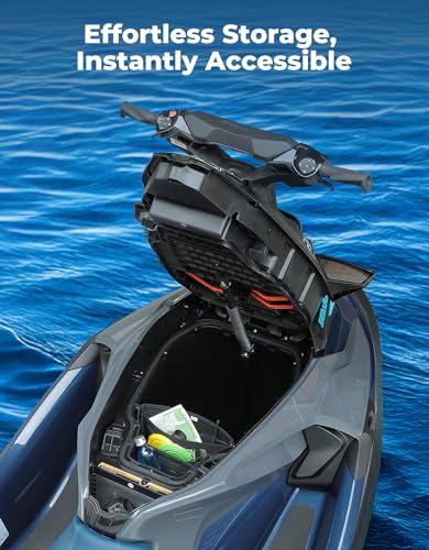 KEMIMOTO Jet Ski Organizer Bag - 3-Layer Mesh Nylon Storage Bag Boat Accessories Marine Collapsible Bag Fishing Boat Essentials Ski Storage for Tools Gear & Accessories Easy to Install & Remove