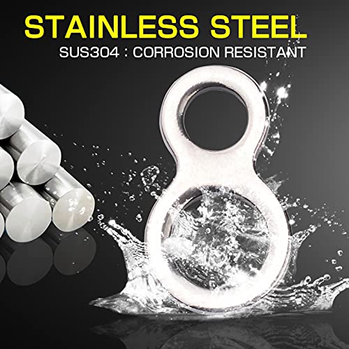 AMYSPORTS Lure Connector Solid Rings Fishing Stainless Steel Jigging Ring Kit High Strength Jigging Ring Fishing Saltwater Freshwater - size: SizeL (400lb) 25 pcs