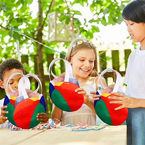 Shihanee 24 Pcs Beach Ball Party Favor Bags Pool Themed Goody Candy Bags Summer Treat Handbags Beach Non Woven Gift Handbags for Summer Pool Birthday Party Supplies - style: Beach Ball