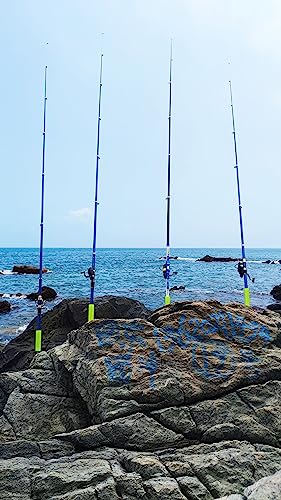 Fishing Rod Holders for Bank Fishing,Bank Fishing Rod Rack Stand,Fishing Pole Holders Ground, with Copper Fishing Rod Alarm Bell (4 Set Green)