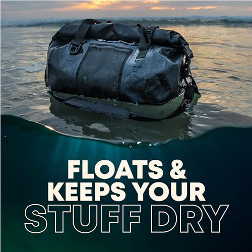 Earth Pak Waterproof Duffel Bag - Heavy Duty Motorcycle Dry Bag with Large Storage Space Perfect for Traveling, Camping, Kayaking, Fishing & Canoeing Bag 50L/70L/90L/120L Sizes - color: Green, size: 70L