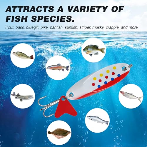 Fishing Lures Casting Spoon Lure, 5pcs Hard Metal Spoon Fishing Lures for Trout Bass Crappie Pike Walleye Saltwater Freshwater Fishing Gear 3/16oz-2oz - color: Painted-A, size: 1/4oz(7g)