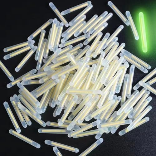 100 Pcs 3mm Fishing Float Light Stick Fluorescent Lightstick Fluorescent Dark Glow Sticks Fishing Float Accessories Corks, Floats Terminal Tackle Accessories