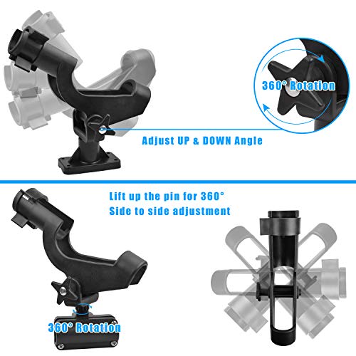Fishing Rod Holders for Boat Adjustable Fishing Pole Holder with Large Clamp Folding Rod Racks Holder - color: 2pcs #5 Multi-Positional Mounting