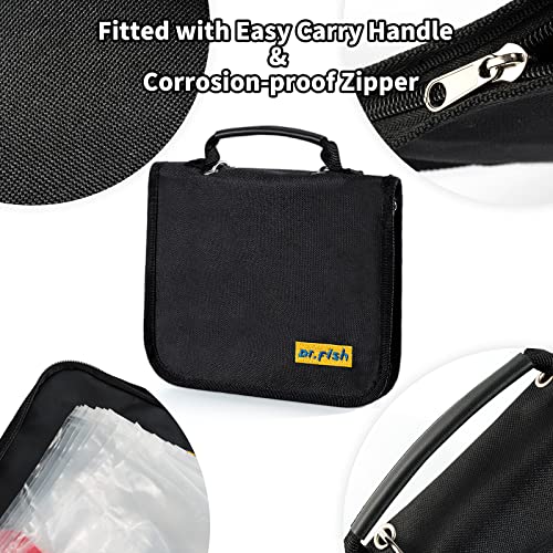 Dr.Fish Soft Bait Binder 10 Pieces PVC Bag Fishing Lure Storage Tackle Wallet Waterproof Heavy Duty Buckle Corrosion Resistant Zipper Worms Snell Hooks Sinkers Rig - color: Soft Binder Bag(10 Pockets, 9X7")