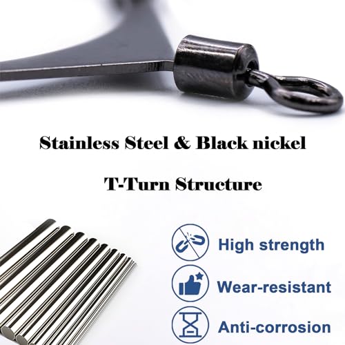 FishTrip 3 Way Swivel Fishing - 15pcs 3way Rolling Swivels Fishing Tackle Stainless Steel for Fishing Rigs Saltwater - size: 2#_15pcs