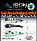 IRON DECOY Spoon Fishing Lures 3-Pack, Multi-Species Metal Spoons for Trout, Walleye, Bass, Salmon, Pike, Ice Fishing & Trolling, Vibrating Spoon Lure Kit - color: Salmon, 1oz