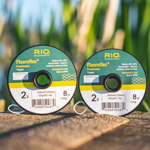 RIO Products Fluoroflex Freshwater Tippet – 100% Fluorocarbon, Medium-Stiff Leader for Steelhead, Salmon, Trout, and Bass – Abrasion Resistant – 25 or 30 yd Spool, 0X–20lb Sizes - size: 16lb
