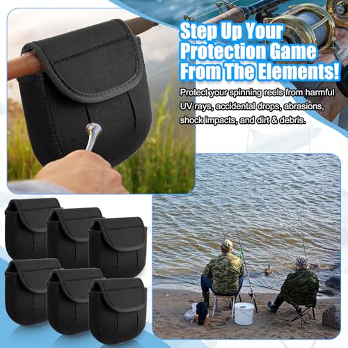 Fishing Spinning Reel Covers Case for 2000-6000 Series Baitcasting Trolling Fishing Reels Protective Bag Case Pouch Sleeve Gloves - color: Black, size: 2000-3000 Spinning Reel