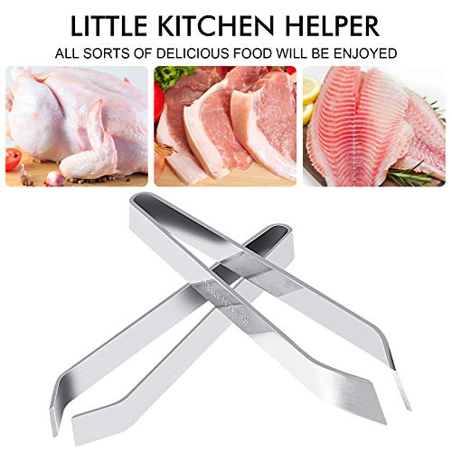Fish Bone Tweezers, Professional Stainless Steel Flat and Slant Pliers Set for Kitchen Salmon Trout, 1 SET | Professional Stainless Steel, Flat and Slant Pliers Set, For Kitchen Salmon Trout