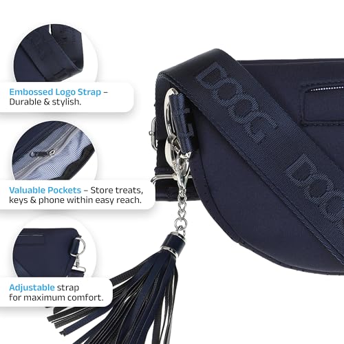 DOOG Neosport Dog Walking Fanny Pack - Waterproof Treat Pouch & Waste Bag Holder - Hands-Free Belt Bag for Training, Hiking & Outdoor Adventures - Navy - color: Navy Blue