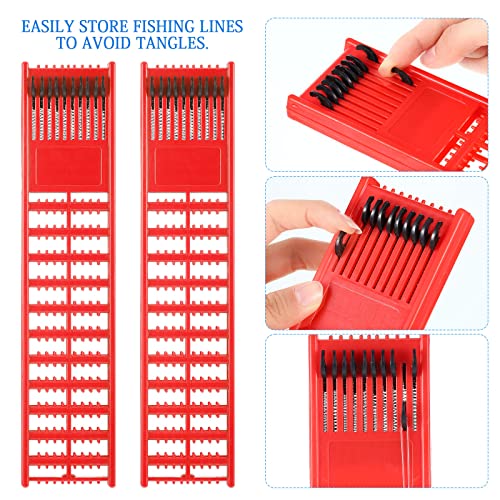 Meooeck 8 Pieces Fish Hook Holder Snelled Fishing Leader Holder 10.6 x 2.36 x 0.67 Inch Line Organizer for Storing Line Rigs - color: Multicolor