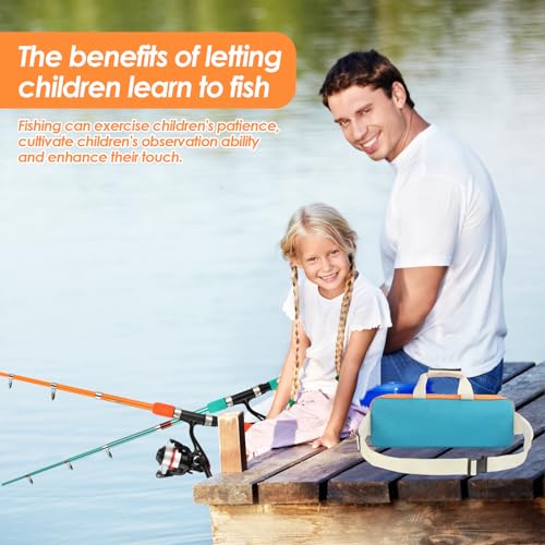 Fishing Rod Reel Combo Telescopic Fishing Pole Spinning Reel with Baits Hooks Storage Bag Compact Collapsible Fishing Pole Starter Kit for Kids Youth Adults Travel Fishing Gear
