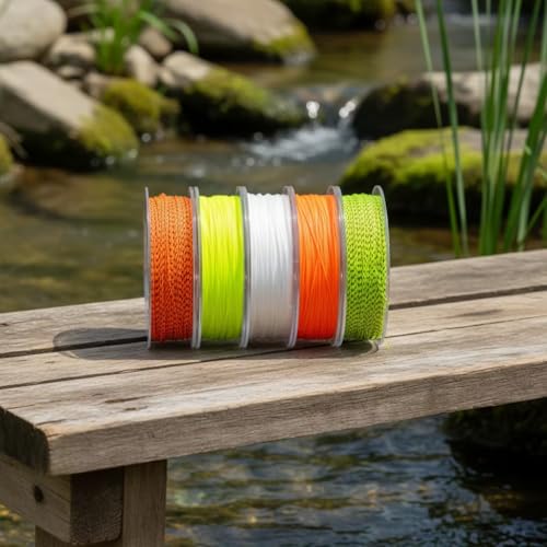 YYKBlueSky 8 Strand Dacron Fly Line Backing, 55 Yards, 20/30 LBS Optional, Abrasion Resistant & Colorfast, 5 Colors Available for Fly Fishing - color: Orange, size: 20LBS