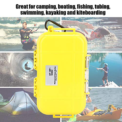 Joyzan Waterproof Storage Case, Outdoor Survival Shockproof Box Airtight Carry Floating Hard Shell Wet Dry Container Travel Sealed Organizer Marine Tool Carrying Protecting Boating Camping Fishing - color: Yellow