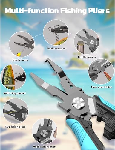 7.5"Fishing Split Ring Pliers, 5.5"Fishing Pliers | Multi-Function Fishing Gear,Stainless Steel Fishing Tools