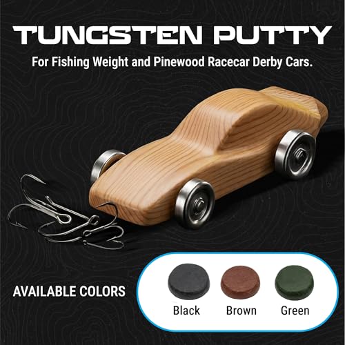 Reaction Tackle Tungsten Putty - Moldable Reusable Weight for Precision Weighting of Pinewood Derby Cars, Golf Clubs, Tennis Rackets, Fly Fishing Leaders and Fishing Rigs - 2 Oz (60g) - color: Black