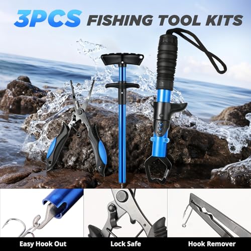 PLUSINNO Fishing Backpack with Fishing Rod and Reel Combos Tackle Boxes, Waterproof Tackle Backpack for Fishg Gear with Rod Holder, Fish Gifts for Men with Tool Kit - color: Black Camo Backpack With Rod and Reel Combo