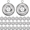 24 Pieces Fishing Disc Sinkers Weights Disc Sinker Fishing Sinkers Weights for Saltwater Catfishing Trolling Surf Tackle - size: 4 oz