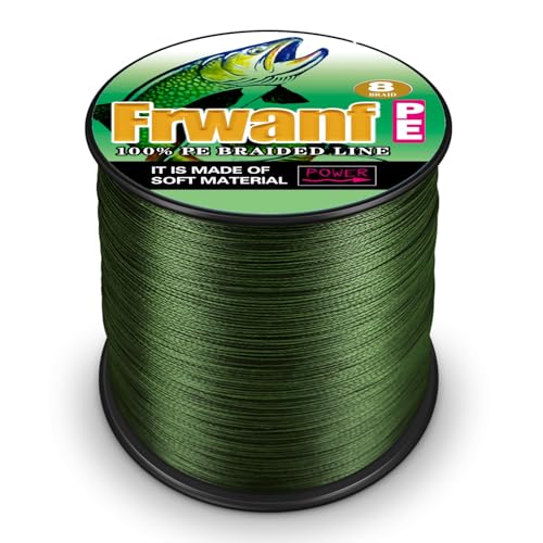 8 Strand Braided Fishing Line - Colorfast - Zero Stretch - High Strength - Abrasion Resistant Braided Line - Thousands of Choices in 9 Colors - Professional Performance in Salt or Fresh Water - color: Army Green (do not fade), size: 6LB-547Yards-0.10MM(do