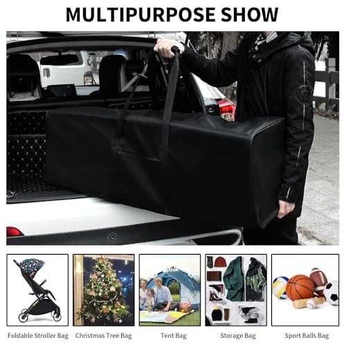 Urbanstand 46 Inch Extra Large Duffle Bag for Travel, Sports Gear Storage Bag with 2-way Lockable Zippers, Water Resistant Long Canvas Duffel Bag for Tent Camping tripod - color: Black, size: 46inch