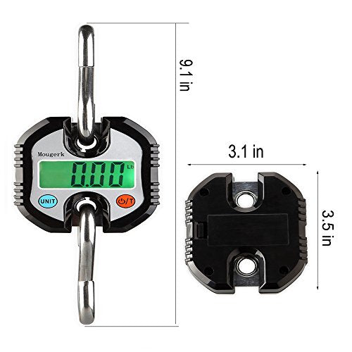 Digital Hanging Scales Portable Heavy Duty Crane Scale 150 kg 300 lb 2 AAA Batteries(Not Included) (Black) - color: Black