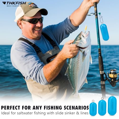 THKFISH Lead Free Fishing Weights Sinkers, 80g-300g Coated Drop Surf Fishing Weight, Cylindrical Deep Drop Fishing sinkers, Catfish Sinkers for Saltwater Freshwater Fishing